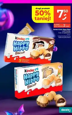 Dealz Wafelki Kinder Happy Hippo Cocoa różne rodzaje, 5 szt. w opakowaniu oferta