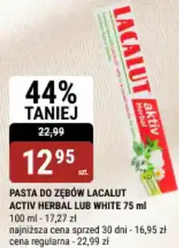 bi1 Pasta do zębów lacalut activ herbal lub white oferta