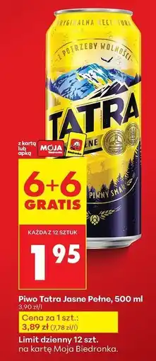Biedronka Piwo Tatra Jasne Pełne oferta