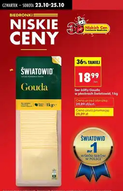 Biedronka Ser gouda plastry Światowid oferta