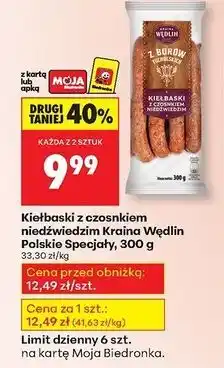 Biedronka Kiełbasa z czosnkiem niedźwiedzim borów tucholskich Kraina Wędlin oferta