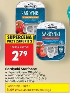 Biedronka Sardynki w sosie pomidorowym Marinero oferta