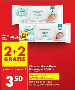 Biedronka Chusteczki nawilżane aqua Dada oferta