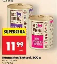 Biedronka Karma dla psa indyk i wołowina z batatami Maxi Natural oferta