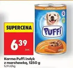 Biedronka Karma dla psa mięsne kawałki z drobiem w sosie Puffi oferta
