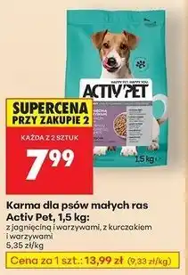Biedronka Karma dla psa z kurczakiem i warzywami małe rasy Activ Pet oferta