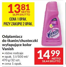 Makro Odplamiacz do tkanin/chusteczki wyłapujące kolor vanish oferta