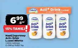 Netto Napój jogurtowy Acti+ Drink L.casei Miletto oferta