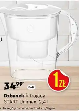Biedronka Dzbanek filtrujący START Unimax, 2,4 l oferta