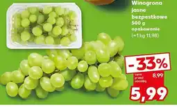 Kaufland Winogrona jasne bezpestkowe 500 g Kaufland oferta