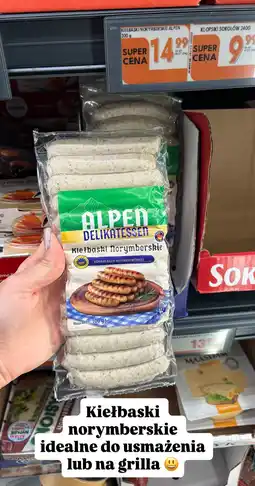 Biedronka Kiełbaski Alpen Delikatessen norymberskie oferta