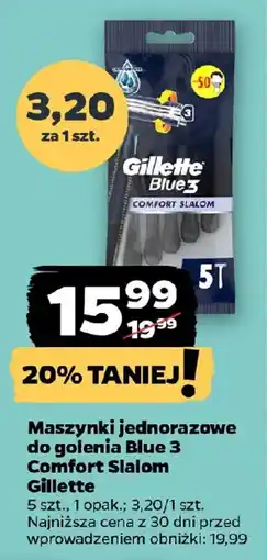 Netto Maszynki jednorazowe do golenia Blue 3 Comfort Slalom Gillette oferta