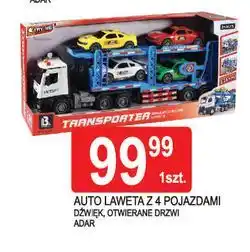 E.Leclerc Auto truck z lawetą i 4 autami Adar oferta