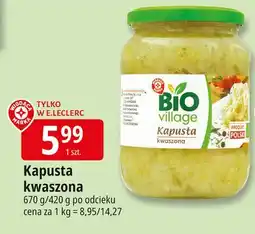 E.Leclerc Kapusta kwaszona Wiodąca Marka Bio Village oferta