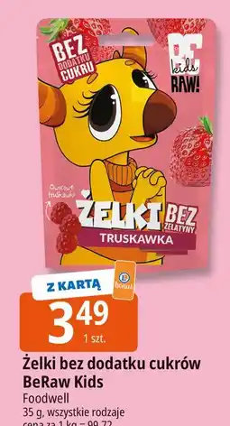 E.Leclerc Żelki o smaku truskawka Be Raw! oferta