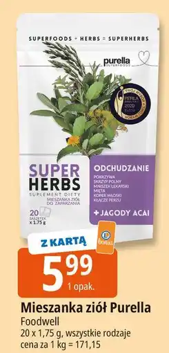 E.Leclerc Mieszanka ziołowa odchudzanie + jagody acai Purella Super Herbs oferta