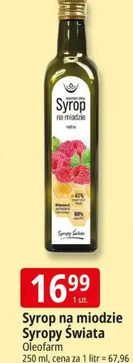 E.Leclerc Syrop na miodzie malina Oleofarm oferta