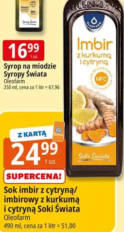 E.Leclerc Sok imbirowy z kurkumą i cytryną Oleofarm oferta