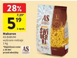 Intermarche Makaron AS BABUNI wybrane rodzaje oferta