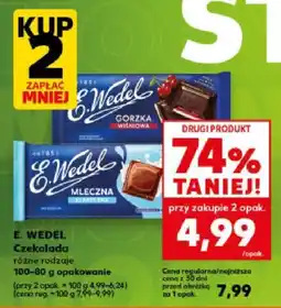 Kaufland Czekolada różne rodzaje 100-80g E. Wedel oferta