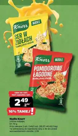 Netto Nudle Knorr różne rodzaje oferta