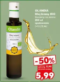 Kaufland OLANDIA Olej lniany BIO tłoczony na zimno oferta