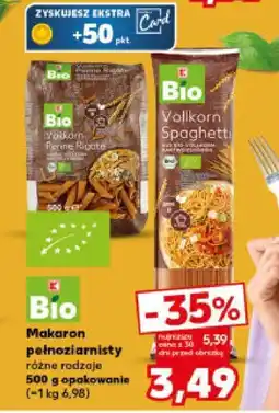 Kaufland Makaron pełnoziarnisty różne rodzaje 500g Bio oferta