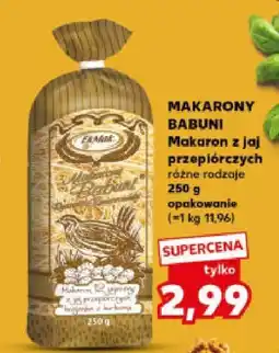 Kaufland Makaron Babuni różne rodzaje 250g oferta