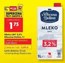 Biedronka Mleko UHT 3,2% Mleczna Dolina 1l oferta
