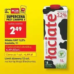 Biedronka Mleko UHT 3,2% Łaciate 1l oferta