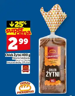 Topaz Chleb żytni Piekarnia Sokołowska 400g oferta