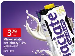 E.Leclerc Mleko łaciate bez laktozy 1,5% Mlekpol/Alpan oferta