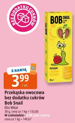 E.Leclerc Przekąska owocowa bez dodatku cukrów Bob Snail Eko Wital oferta