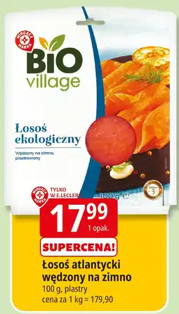 E.Leclerc Łosoś atlantycki wędzony na zimno Bio Village oferta