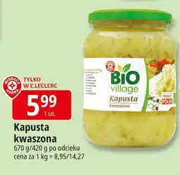 E.Leclerc Kapusta kwaszona Bio Village oferta