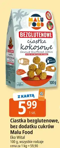 E.Leclerc Ciastka bezglutenowe, bez dodatku cukrów Malu Food Eko Wital oferta