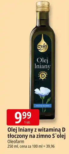 E.Leclerc Olej lniany z witaminą D tłoczony na zimno S`olej Oleofarm oferta