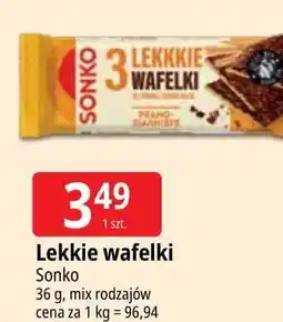 E.Leclerc Wafelki pełnoziarniste w gorzkiej czekoladzie Sonko Lekkkie oferta