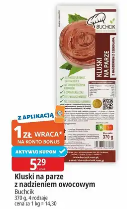 E.Leclerc Kluski na parze z nadzieniem czekoladowym Buchcik oferta