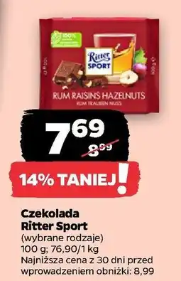 Netto Czekolada rum raisins hazelnuts Ritter Sport oferta