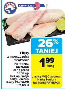 Carrefour Market Filety z morszczuka mrożone HERRING, KRYMAR oferta