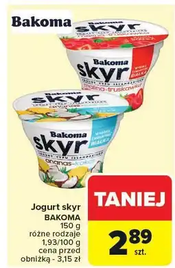Carrefour Market Jogurt skyr BAKOMA różne rodzaje oferta