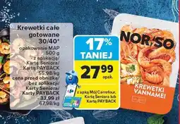 Carrefour Krewetki całe gotowane NORSO oferta