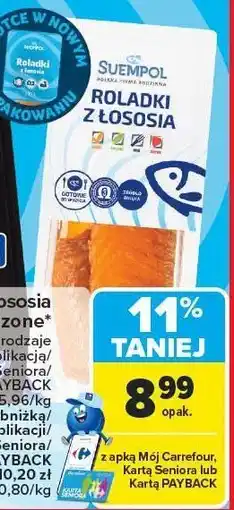 Carrefour Łosoś SUEMPOL roladki z łososia wędzone oferta
