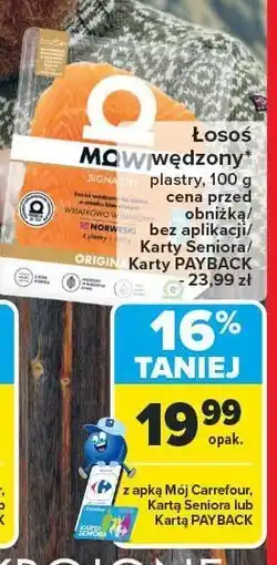 Carrefour Łosoś MOWI wędzony plastry oferta
