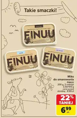 Carrefour Miks do smarowania masło roślinne FINUU 200g oferta
