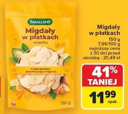 Carrefour Migdały w płatkach BAKALLAND orzędy 150 g oferta
