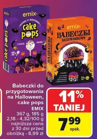 Carrefour Market Babeczki do przygotowania na Halloween, cake pops EMIX 367 g, 185 g oferta