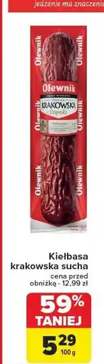 Carrefour Kiełbasa krakowska sucha OLEWNIK oferta