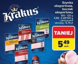 Carrefour Szynka eksportowa, boczek eksportowy KRAKUS 4,58-5,39kg/100g oferta